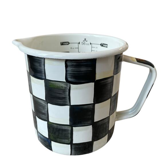 Mackenzie Childs Courtly Check Measuring Cup Hand Painted 7 Cup New - Picture 2 of 16